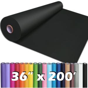 PerkHomy 36" x 2,400" (200') Black Kraft Paper Roll for Craft Bulletin Board Paper Art Table Covering Crafting Gift Wrapping Bouquet Packing Parcel 80GSM 55LB (Black, 36" x 200')