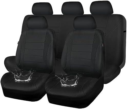 CAR PASS Neoprene Waterproof Seat Covers, Universal Fit Black Full Sets, Protective Interior Covers for Auto SUV, Vans, Sedans, Trucks,   Black Full Sets