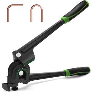 3 in 1 Pipe Tube Bender, 1/4'' 3/8'' 1/2'' O.D. Manual Tubing Bender, 180 HVAC Copper Bending Tool with Rubber Handle, Brass Thin Steel Pipes Bender for Air Conditioning Refrigerator Repair