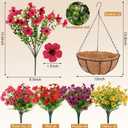 Geegoods 2 Set Artificial Hanging Flowers for Outdoors, UV-Resistant Fake Hanging Baskets, Realistic Hanging Planters for Outdoor Plants for Patio Porch Balcony Yard Decor
