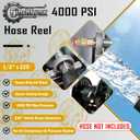 Air Tool Hose Reels 4000 PSI Heavy Duty Hand Crank Air Hose Reel, Fit 1/2" x 225' Hose, Compatible with Air Compressors & Pressure Washers, Industrial Grade Wall Mount Hose Reel (Hose Not Included)