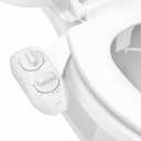 LUXE Bidet NEO 185 Plus - Dual Nozzle, Non-Electric Bidet Attachment for Toilet Seat, Patented Slide-In Install, 360° Self-Clean, EZ-Lift to Clean, Feminine & Rear Wash (White)