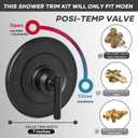 Shower Handle Replacement For Moen T2901BL Gibson Posi-Temp Valve Trim Kit，Matte Black Shower Trim Kit Shower Lever Handle（#2510 Valve Required）