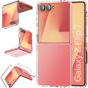Foluu Clear Case for Samsung Galaxy Z Flip 7, Slim Fit Hard PC Back Bumper Protective Shockproof Scratch Resistant Case for Samsung Galaxy Z Flip7 5G 2025
