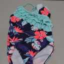 Girls One Piece Swimsuits Hawaiian Ruffle Swimwear Beach Bathing Suit (7-8 Years, Purple)