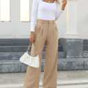 NIMIN High Waisted Work Pants for Women Business Casual Outfits 2026 Office Dress Pants Trousers with Pockets (Beige, L)