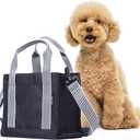 Dog Walking Bag Crossbody Tote and Dog Treat Pouch with Built-in Poop Bag Dispenser (Navy)