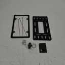 Front License Plate Bracket Holder Mounting Kit- Black Aluminum Frame & Plastic Bumper Car Tag Adapter with Copper Thread, with Screws Caps and Stainless Steel Zip Ties