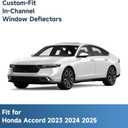 in-Channel Rain Guards for Honda Accord 2023 2024 2025 2026 Side Windows Vent Deflectors Visors Shades 4Pcs
