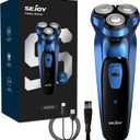 Sejoy Electric Razor for Men,Electric Shavers for Men,Face Shaver, Cordless Washable Rechargeable Shaving Machines,Pop Up Trimmer for Travel Home, LED Display,Fast Charging (Azure)