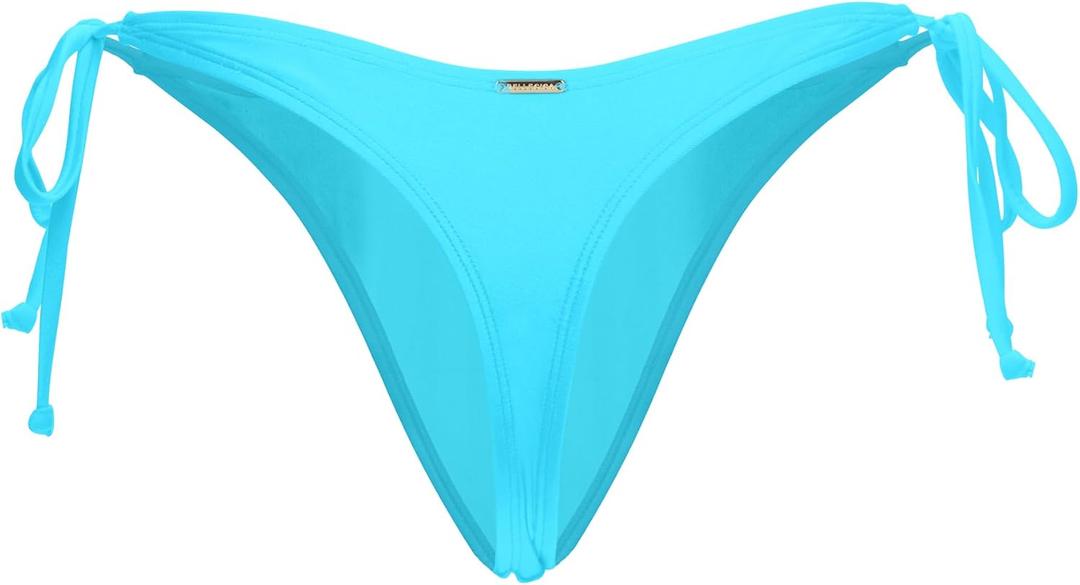 RELLECIGA Women's Sky Blue Tie-Side Thong Bikini Bottom Size X-Small