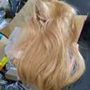 LuxeMelan 13x6 Honey Blonde Balayage Wig Pre-layered 30 Inch Long Fashion Chic HD Lace Free Part Frontal Wig Natural Density Straight with Wavy End Pre Plucked Tiny Knots with Baby Hair Synthetic