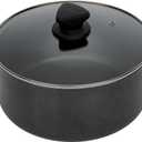 IMUSA USA IMU-91635 Nonstick Stock Pot with Glass Lid 4.8-Quart, Charcoal