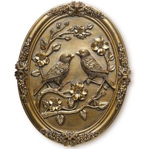 Vintage Bird Wall Sculpture,Antique Wall Decor,Retro Art Birds Sculpture,Hand Painted Wall Decoration with Embossed Couple Birds Design,Vintage Wall Decor for Living Room Bedroom Dining Room Hallway, Mothers Day Gifts