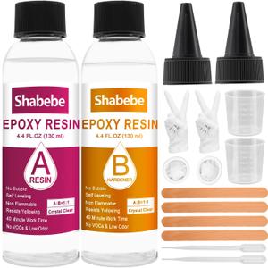 Epoxy Resin, 8.8OZ Epoxy Resin Crystal Clear, Not-Yellowing No-Bubble, Self Leveling Easy-Pour Easy Mix 1:1 Casting Kit & Coating for DIY Jewelry Making, Art Resina Clear Crafts, Molds, River Tables