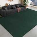 Large Area Rugs for Bedroom Living Room - 4x6 Feet Ultra Soft Dark Green Rug Thickened with Memory-Foam, Solid Modern Minimalist Carpets for Home Decor, Non-Slip and Comfy Nursery Room Rugs