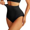 Avidlove Tummy Control Shapewear Women's High Waist Shaping Panties Girdle Slimming Thong Underwear S-3XL (Black)