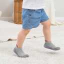 Hstyle Baby Sock Shoes Toddler Walking Shoes Infant Non-Slip Slippers Soft Rubber Sole Sneakers for Baby Boys Girls (Gray)