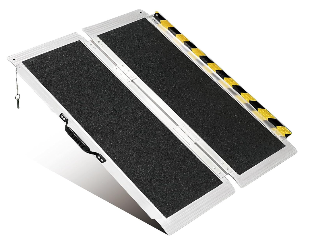 3FT Portable Wheelchair Ramp, Non-Slip Aluminum Folding Handicap Ramp, 800 LBS Capacity Door Threshold Ramps for Home Steps, Scooter Ramp for Car, Doorways, Curbs, Stairs, Cart, Wheel Chair Steps