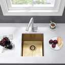 13 Inch Gold Bar Sink Undermount-VASOYO 13x15 Inch Undermount Bar Sink Gold Small Rv Kitchen Sinks Outdoor Island Sinks 16 Gauge Stainless Steel Single Bowl Basin with Bottom Grid, 13"x 15"x 10"