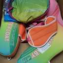 Mambobaby Float Add Tail Baby/Infant Swim Float with Canopy, Non-Inflatable Solid Upgrade Soft Waterproof Skin-Friendly Leather Material (Deluxe Edition Rainbow), Large