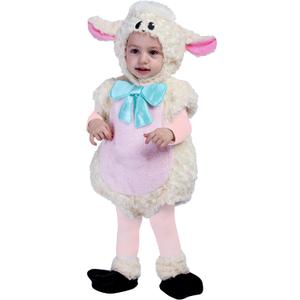 Spooktacular Creations Halloween Baby Lamb Costume, Lamb Costume Toddler for Infant, Kids Halloween Animal Dress Up Party (12-18 Months)