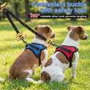 3 Pcs Double Dog Leash No Pull Dog Harness 360 Swivel No Tangle Vest Adjustable Dual Leash Reflective Vest Harness Walking Training Lead for Two Small Medium Dogs(M,Chest 20.5"- 24.4")