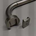 Brushed Nickel Disc Curtain Rods, 28-48 Inches Window Curtain Rod,Adjustable Room Darkening Curtain Rod with Aluminum Finials and Brackets,Wrap Around Design