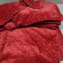 NEWCOSPLAY Super Soft Throw Blanket Red Premium Silky Flannel Fleece Leaves Pattern Lightweight Bed Blanket All Season Use (Red, Throw(50"x60"))