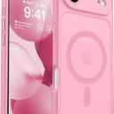 CANSHN Magnetic Compatible with iPhone Air Case(6.5 Inch), Upgraded [Full Camera Protection] [Compatible with Magsafe] [Translucent Matte] Shockproof Phone Cover for iPhone 17 Air Case,Pink