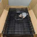 Amazon Basics Portable, Foldable Metal Wire Dog Crate with Removable Tray, Double Door, Divider Panel, Easy to Assemble, 22 x 13 x 16 in, Black