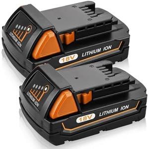 2-Pack 3000mAh Replacement Battery Compatible with Milwaukee 18V Battery Lithium 48-11-1862 48-11-1850 48-11-1840 48-11-1828 48-11-1820 48-11-1815 Cordless Power Tools(Red)