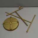 SOFFEE DESIGN Tabletop Jewelry Tower Display Rack Organizer Stand Double T-Bars, Golden Jewelry Holder with Round Tray for Hanging Necklace Ring Bracelet Earring Storage Free Standing Bird Decor