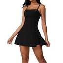 2 in 1 Split Hem Sports Dress, Womens Dress with Built in Shorts and Bra Side Slit Golf Athletic Dress, Size Small