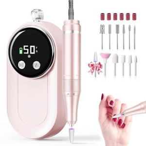 High Speed Nail Drill for Acrylic Removal, 50,000 RPM Pro E-File with LCD, Bits Kit & Anti Slip Pad, MG101L Quick Gel Removal, Precise Shaping, Portable for Nail Art Practice & Salon Use