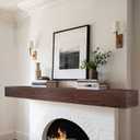Solid Fireplace Mantel 72 Inch, Rustic Wooden Mantel Shelf for Wall, Dark Brown