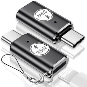 Temdan Lightning to USB C Adapter (2 Pack) for iPhone 15/16 Pro/16 Pro Max/16 Plus,Type C Charger Connector,Support Charging & Data Transfer,for iPhone 15/16 Charger Adapter Not for Audio/OTG-35W