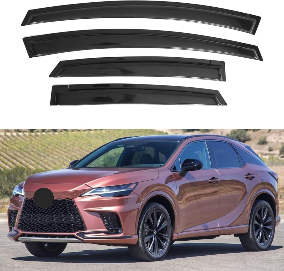 IG Window Visors Fit for 2023-2026 Lexus RX350 RX350h RX500h, Out-Channel Rain Guards Vent Wind Deflectors 4PC, Car Accessories for 23-26 Lexus RX Series