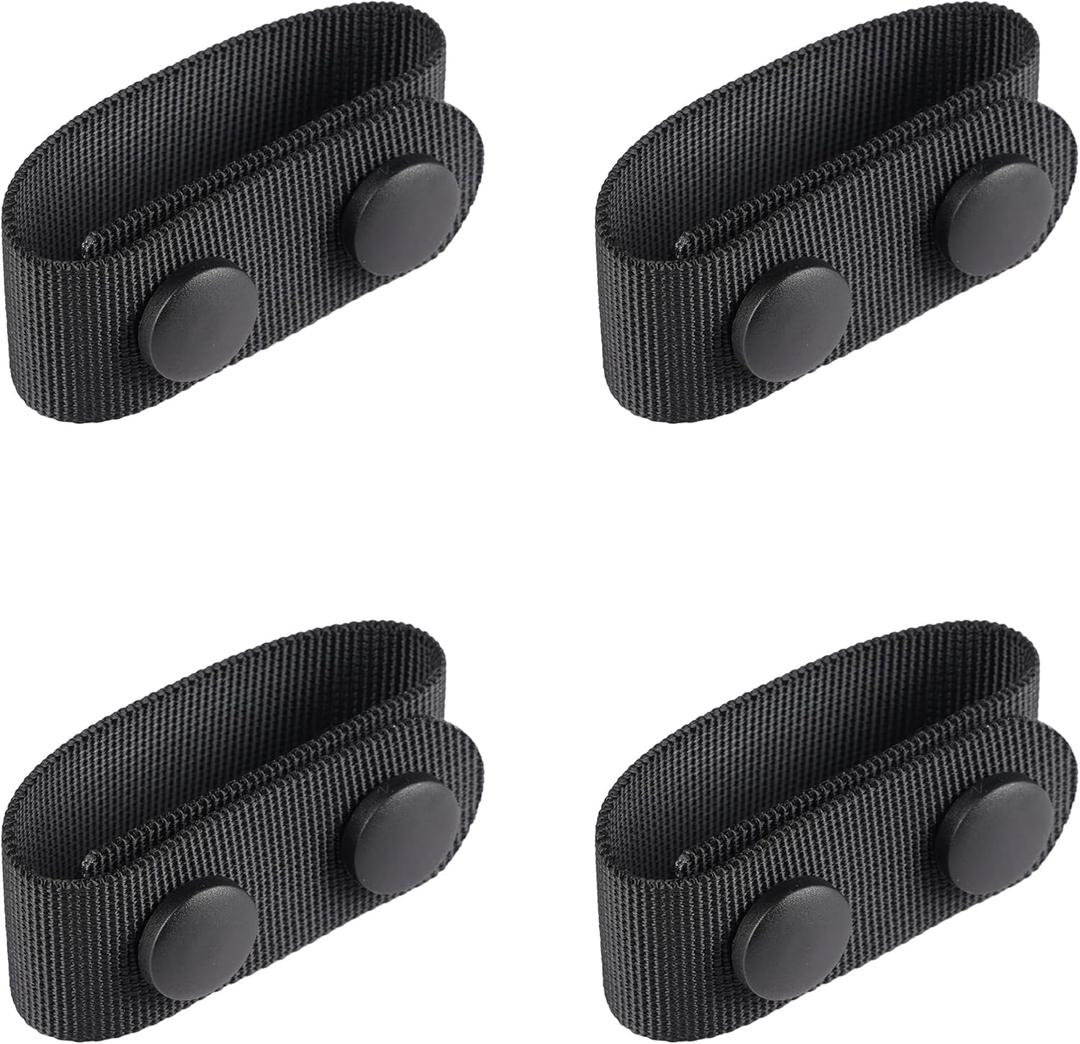TACNEX Duty Belt Keepers w/Double Snaps for 1.5"/1.75"/ 2"/2.25" Wide Utility Belt Loop Stays Nylon Tactical Belt Holder Retainer Police Security Law Enforcement Military Accessories