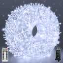 String Lights 1200LED 196FT, Waterproof Outdoor String Lights with Remote and Timer, 8 Modes Dimmable Fairy Lights for Indoor Outdoor Wedding Party Holiday Decorations (Cool White)