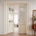 NICETOWN 100% Blackout Linen Sand French Door Curtain for Window, 26"W x 64"L