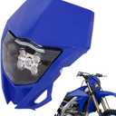 AnXin Dirt Bike Headlight,Motorcycle LED Head Light Universal for YZ125 YZ250 TTR230 YZ250F YZ450F DRZ400 WR250F WR450F Most Dirt Pit Bike Supermoto Enduro Motocross Blue