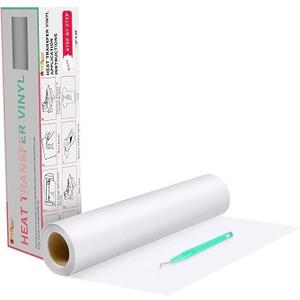 HTVRONT Heat Transfer Vinyl White HTV Rolls - 12" x 20ft White Iron on Vinyl for All Cutting Machines, HTV Vinyl for Shirts - Easy to Cut & Weed for Heat Transfer Design