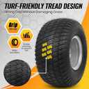AR-PRO 2-Pack 18x9.5-8 Lawn Mower Tire and Wheel Assembly, 4-Ply Tubeless Turf Tires on Silver Rim, 4 Lug 4" Bolt Pattern, 2.83" Center Hole, for Zero Turn & Riding Mowers