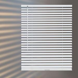 HIDODO Aluminum Mini Blinds for Windows Cordless Horizontal Window Shades for Light Adjustment, Metal Venetian Blinds Waterproof for Bedroom, Bathroom, 52" W x 64" H, White
