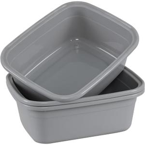 3 Packs 16 L Plastic Wash Basin Tub, Grey Kitchen Dishpan