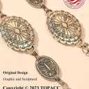 TOPACC Western Metal Concho Belt for Women Cowgirl Chain Belts for Dresses Jeans Country Concert Outfit (Fit waist: 26-28 in, A Champagne Gold)