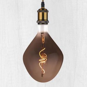 WHFIALUX Oversized Decorative LED Light Bulbs, Giant Vintage Edison Light Bulb, Huge Waterdrop Shape Bulbs, Pendant Lighting, Smoke Glass 2200K Warm White, 6W Dimmable 120LM(15W eq.), E26 Base (TD160Smoke)