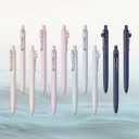 uniball Zento Liquid Gel Ink Retractable Pens, Medium Point (0.7mm), Muted Barrels, Black Ink, Dozen