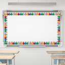 5 x 32.8ft Colorful Light Bulletin Board Border Y2K Light Bulb Die-Cut Border Trim for Motivational Chalkboard Decoration
